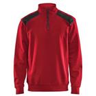 Sweatshirt Bi-Colour met halve rits 3353 - rood/zwart