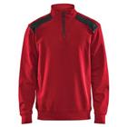 Sweatshirt Bi-Colour met halve rits 3353 - rood/zwart