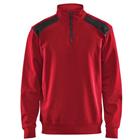 Sweatshirt Bi-Colour met halve rits 3353 - rood/zwart