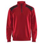 Sweatshirt Bi-Colour met halve rits 3353 - rood/zwart