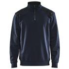 Sweatshirt Bi-Colour met halve rits 3353 - marineblauw/zwart