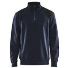 Sweatshirt Bi-Colour met halve rits 3353 - marineblauw/zwart