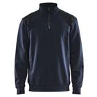 Sweatshirt Bi-Colour met halve rits 3353 - marineblauw/zwart