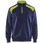 Sweatshirt Bi-Colour High Vis met halve rits 3353-marineblauw/fluogeel