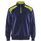 Sweatshirt Bi-Colour High Vis met halve rits 3353-marineblauw/fluogeel