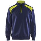 Sweatshirt Bi-Colour High Vis met halve rits 3353-marineblauw/fluogeel