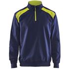 Sweatshirt Bi-Colour High Vis met halve rits 3353-marineblauw/fluogeel