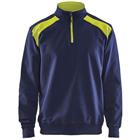 Sweatshirt Bi-Colour High Vis met halve rits 3353-marineblauw/fluogeel