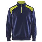 Sweatshirt Bi-Colour High Vis met halve rits 3353-marineblauw/fluogeel