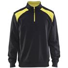 Sweatshirt Bi-Colour High Vis met halve rits 3353 - zwart/fluogeel