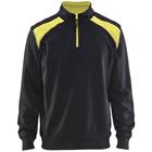 Sweatshirt Bi-Colour High Vis met halve rits 3353 - zwart/fluogeel