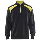 Sweatshirt Bi-Colour High Vis met halve rits 3353 - zwart/fluogeel