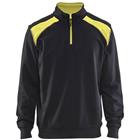 Sweatshirt Bi-Colour High Vis met halve rits 3353 - zwart/fluogeel