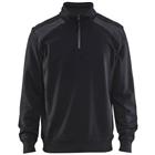 Sweatshirt Bi-Colour met halve rits 3353 - zwart/donkergrijs