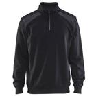 Sweatshirt Bi-Colour met halve rits 3353 - zwart/donkergrijs