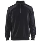 Sweatshirt Bi-Colour met halve rits 3353 - zwart/donkergrijs