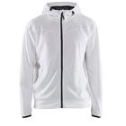 Hoodie met rits 3363 - wit/donkergrijs