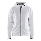 Hoodie met rits 3363 - wit/donkergrijs