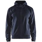 Hoodie met rits 3363 - marineblauw/zwart