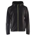 Hoodie met rits 3363 - Zwart - High Vis Geel
