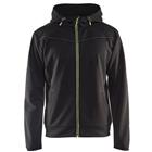 Hoodie met rits 3363 - Zwart - High Vis Geel