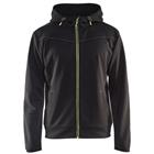 Hoodie met rits 3363 - Zwart - High Vis Geel