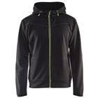 Hoodie met rits 3363 - Zwart - High Vis Geel