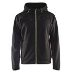 Hoodie met rits 3363 - Zwart - High Vis Geel