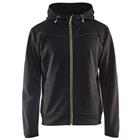 Hoodie met rits 3363 - Zwart - High Vis Geel