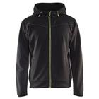 Hoodie met rits 3363 - Zwart - High Vis Geel