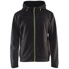 Hoodie met rits 3363 - Zwart - High Vis Geel