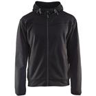 Hoodie met rits 3363 - zwart/donkergrijs