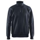 Sweatshirt met halve rits zonder zak 3369 - donker marineblauw