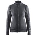 Sweatshirt Dames one way rits zonder zak 3372 - donkergrijs