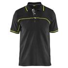 Poloshirt korte mouw knoopsluiting high Vis 3389 - zwart/fluo geel