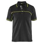 Poloshirt korte mouw knoopsluiting high Vis 3389 - zwart/fluo geel