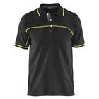 Poloshirt korte mouw knoopsluiting high Vis 3389 - zwart/fluo geel