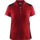 Poloshirt Dames korte mouw knoopsluiting 3390 - rood/zwart