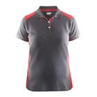Poloshirt Dames korte mouw knoopsluiting 3390 - grijs/rood