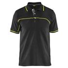 Poloshirt korte mouw knoopsluiting high Vis 3389 - zwart/fluo geel