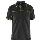 Poloshirt korte mouw knoopsluiting high Vis 3389 - zwart/fluo geel