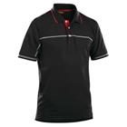 Poloshirt korte mouw knoopsluiting 3389 - zwart/rood