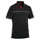 Poloshirt korte mouw knoopsluiting 3389 - zwart/rood
