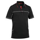 Poloshirt korte mouw knoopsluiting 3389 - zwart/rood