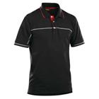 Poloshirt korte mouw knoopsluiting 3389 - zwart/rood