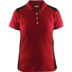 Poloshirt Dames korte mouw knoopsluiting 3390 - rood/zwart