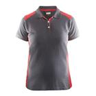Poloshirt Dames korte mouw knoopsluiting 3390 - grijs/rood