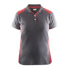 Poloshirt Dames korte mouw knoopsluiting 3390 - grijs/rood
