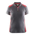 Poloshirt Dames korte mouw knoopsluiting 3390 - grijs/rood