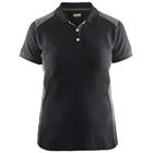 Poloshirt Dames korte mouw knoopsluiting 3390 - zwart/grijs